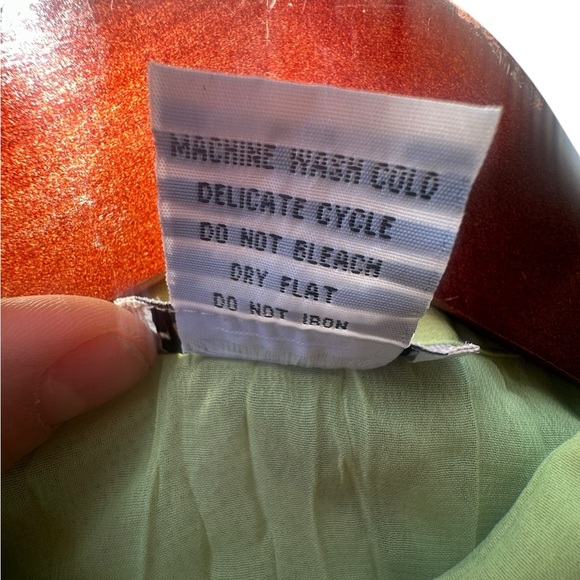 Vintage Y2K 90s Lime Green Mesh Blouse Bell Sleeves Medium Festival Fairy Whimsy - Picture 7 of 8